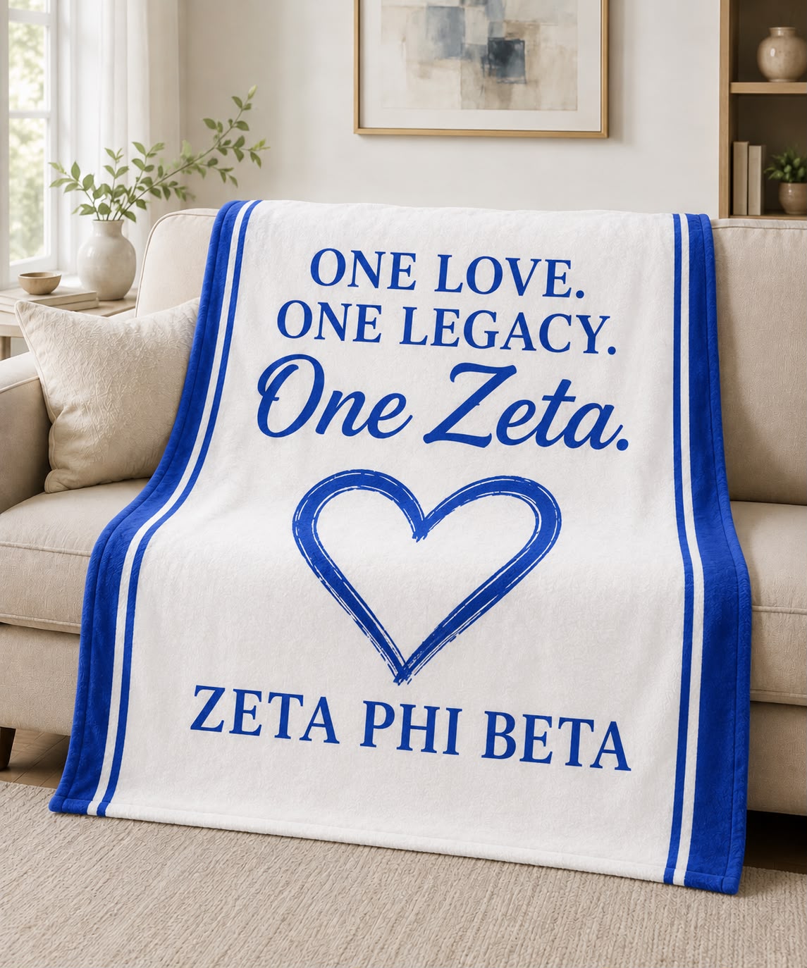 Zeta Phi Beta One Love One Legacy Blanket