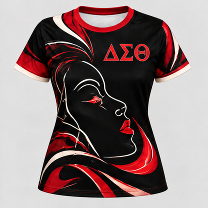 Delta Sigma Theta Woman Profile Red Black All-Over Shirt
