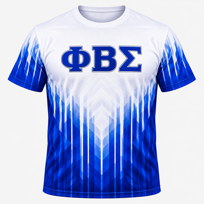 Phi Beta Sigma Royal Blue & White Geometric All-Over Shirt