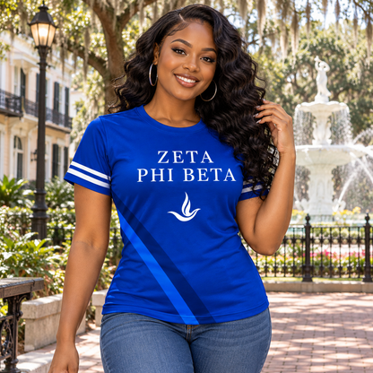 Zeta Phi Beta Royal Blue Dove All-Over Print Shirt