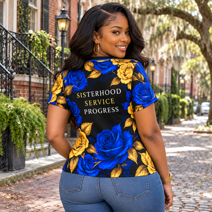 Sigma Gamma Rho Sisterhood Service Progress Floral All-Over Print Shirt