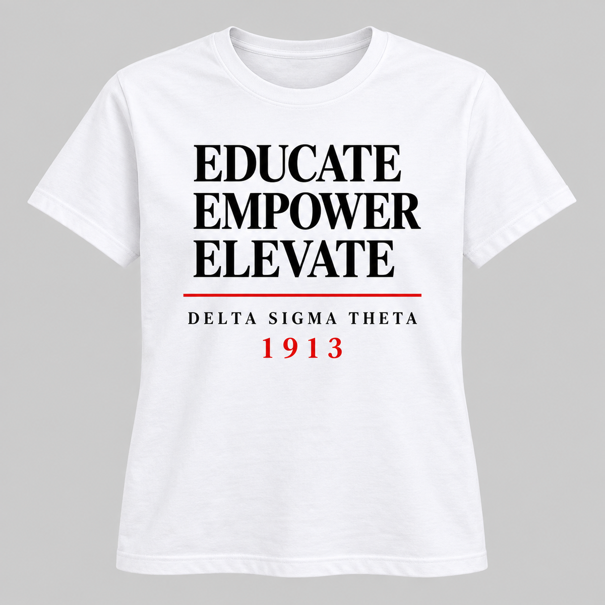 Delta Sigma Theta Educate Empower Elevate 1913 White T-Shirt