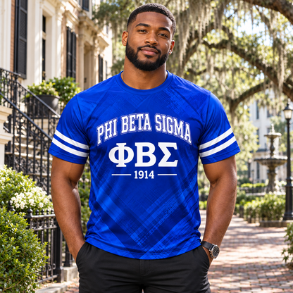 Phi Beta Sigma 1914 Royal Blue Varsity All-Over Shirt