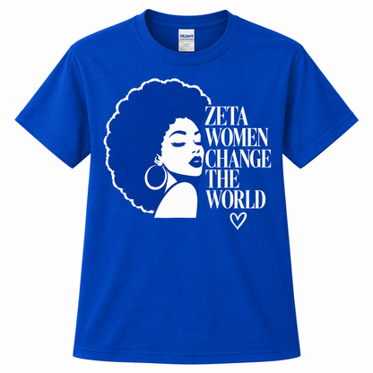 Zeta Phi Beta Women Change the World Royal Blue T-Shirt
