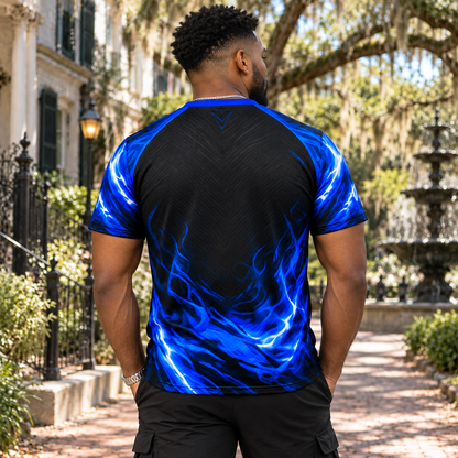 Phi Beta Sigma Electric Blue Flame All-Over Shirt
