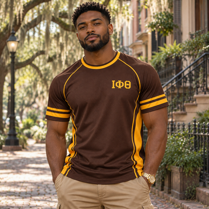 Iota Phi Theta 1963 Brown & Gold Athletic All-Over T-Shirt