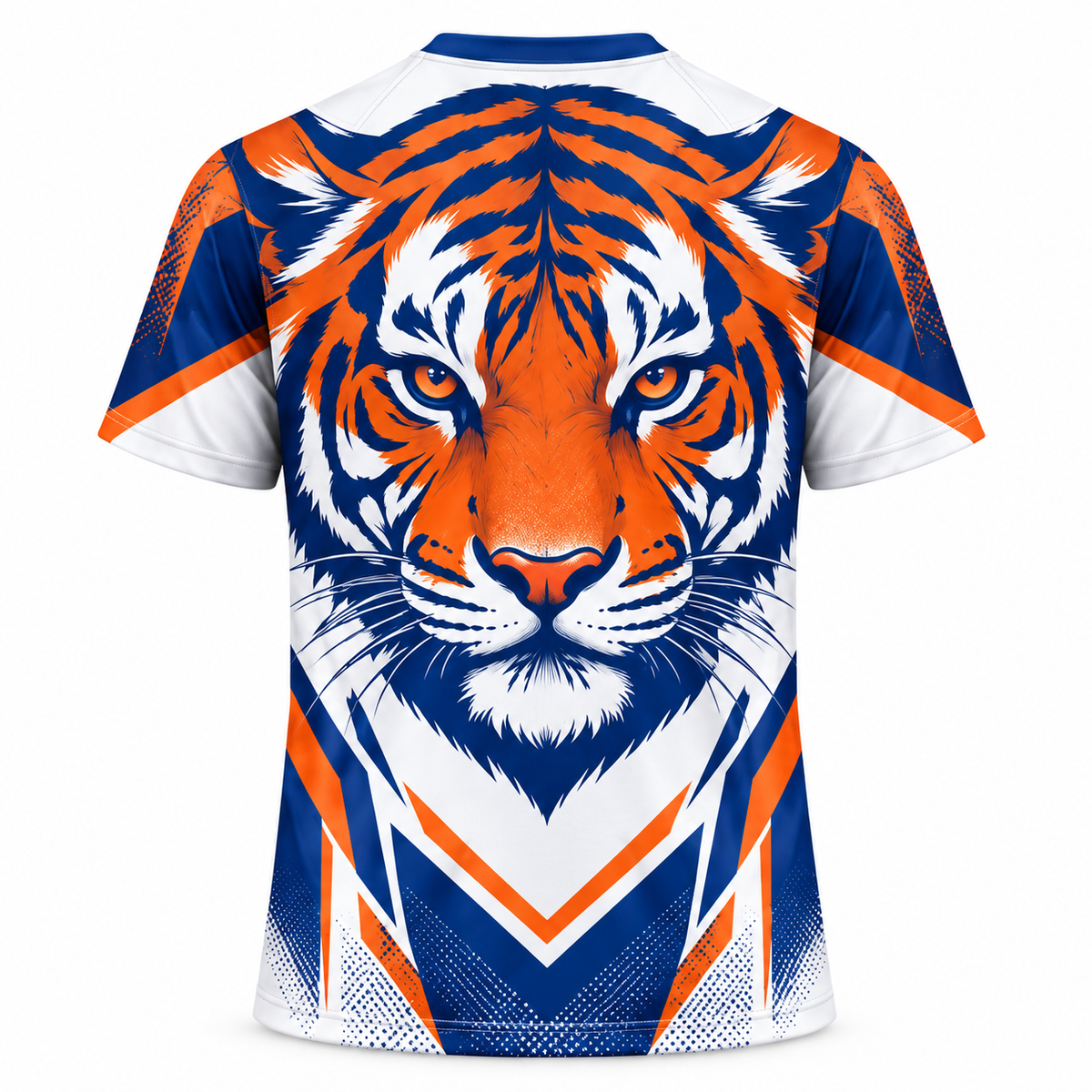 Savannah State University Tigers White Blue & Orange All-Over Print T-Shirt