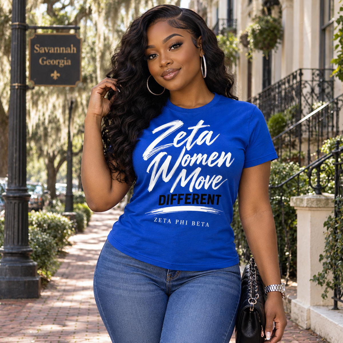 Zeta Phi Beta Women Move Different Royal Blue T-Shirt