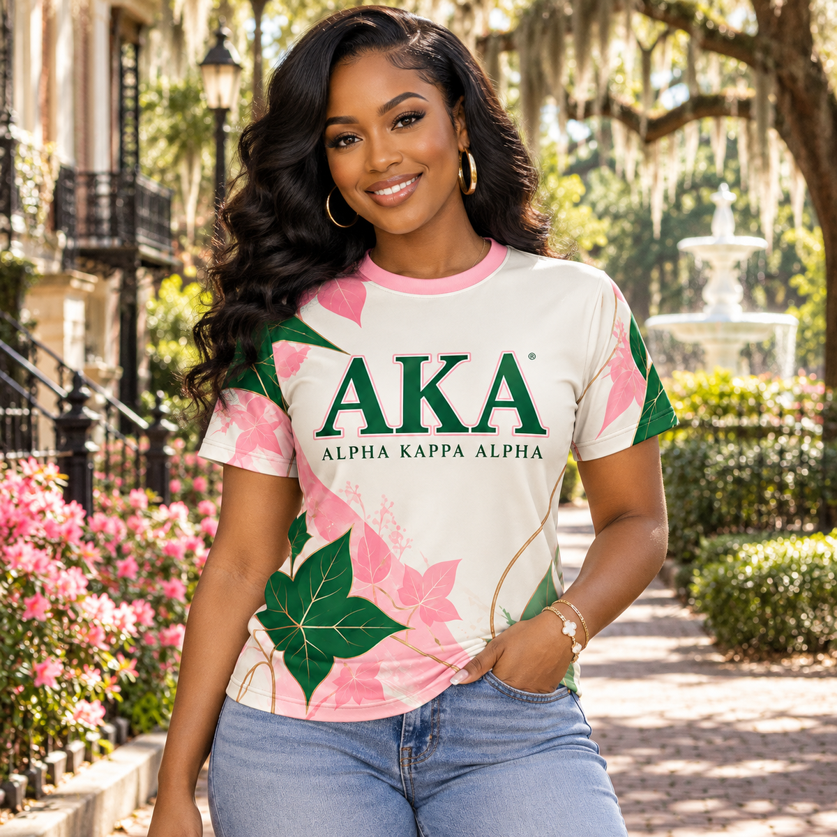 Alpha Kappa Alpha Ivy Elegance All-Over Print Shirt