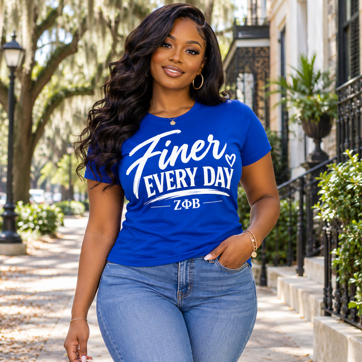 Zeta Phi Beta Finer Every Day Royal Blue T-Shirt