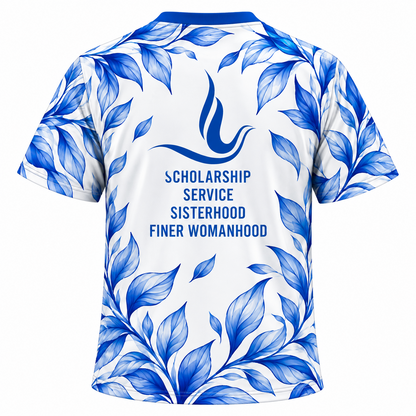 Zeta Phi Beta 1920 Blue Leaf All-Over Print Shirt