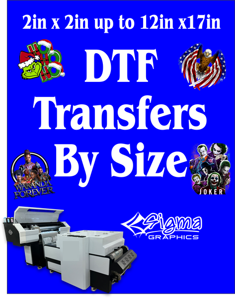 Transfers - DTF Transfers By Size