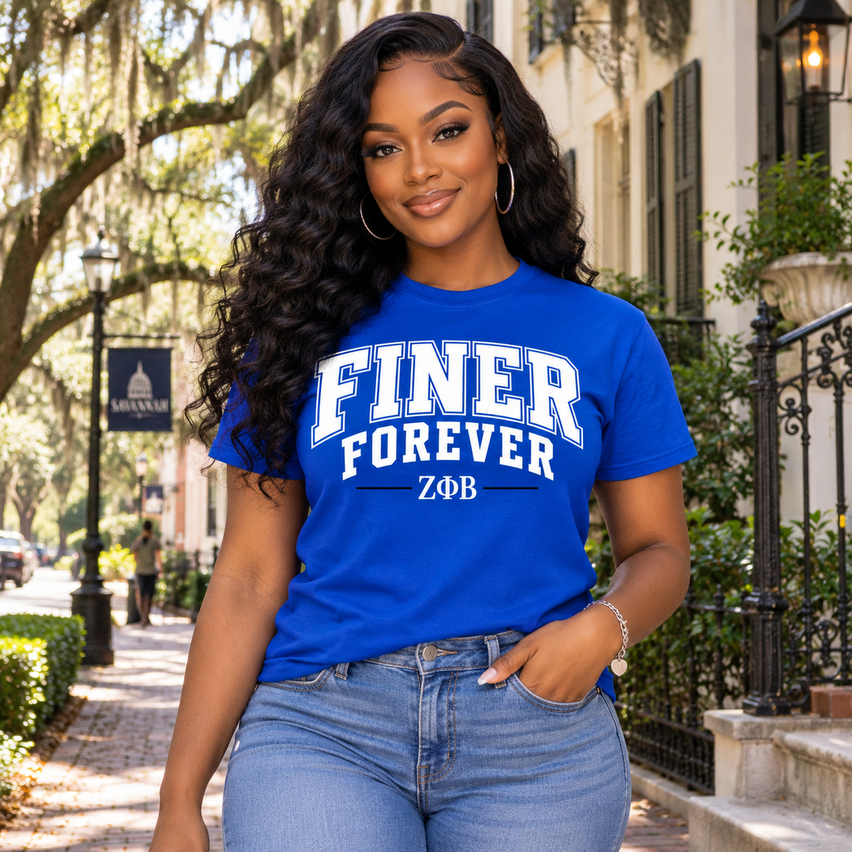 Zeta Phi Beta Finer Forever Royal Blue T-Shirt