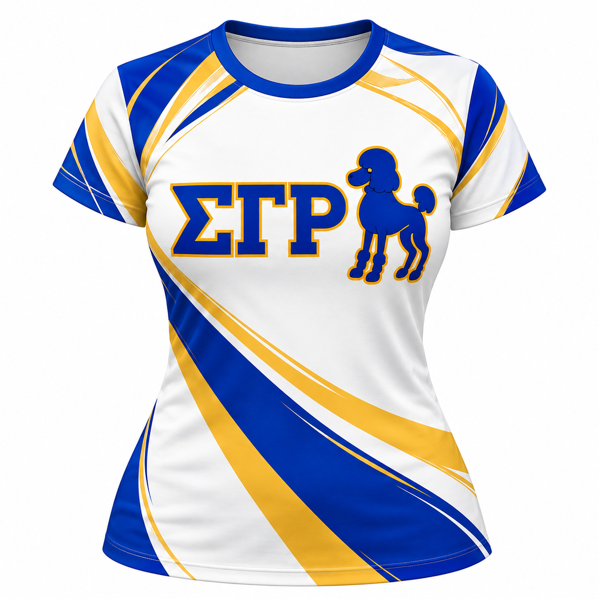Sigma Gamma Rho Blue Gold Poodle All-Over Print Shirt