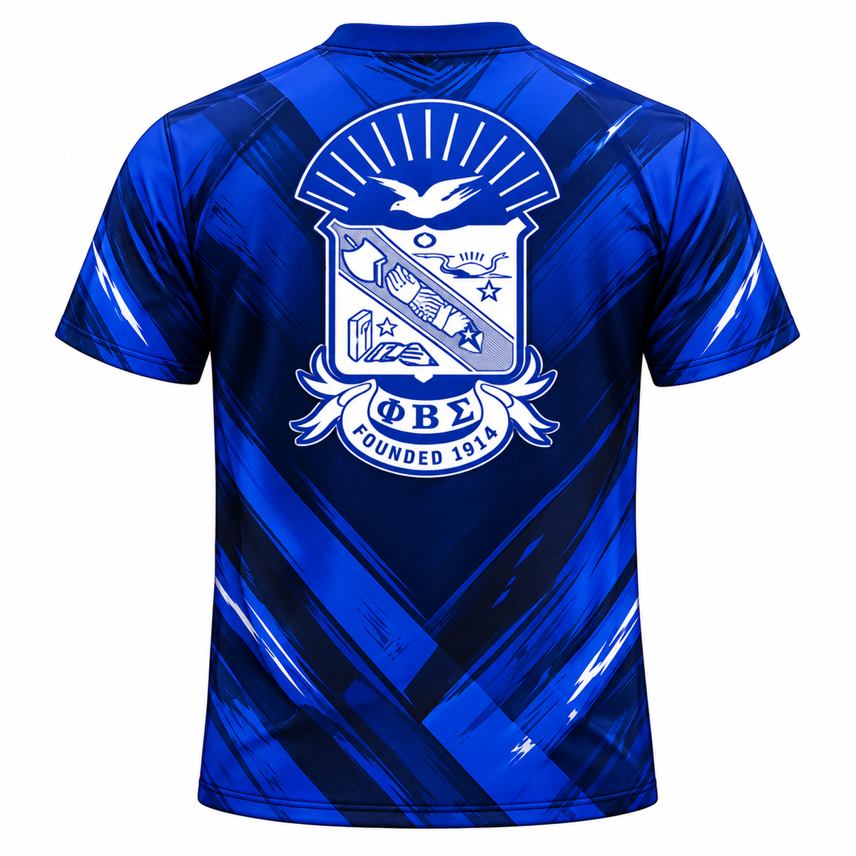 Phi Beta Sigma 1914 Royal Blue Chevron Crest All-Over Shirt