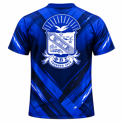 Phi Beta Sigma 1914 Royal Blue Chevron Crest All-Over Shirt