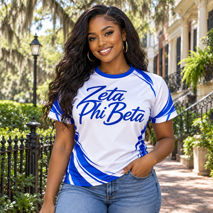 Zeta Phi Beta Royal Blue Wave All-Over Print Shirt