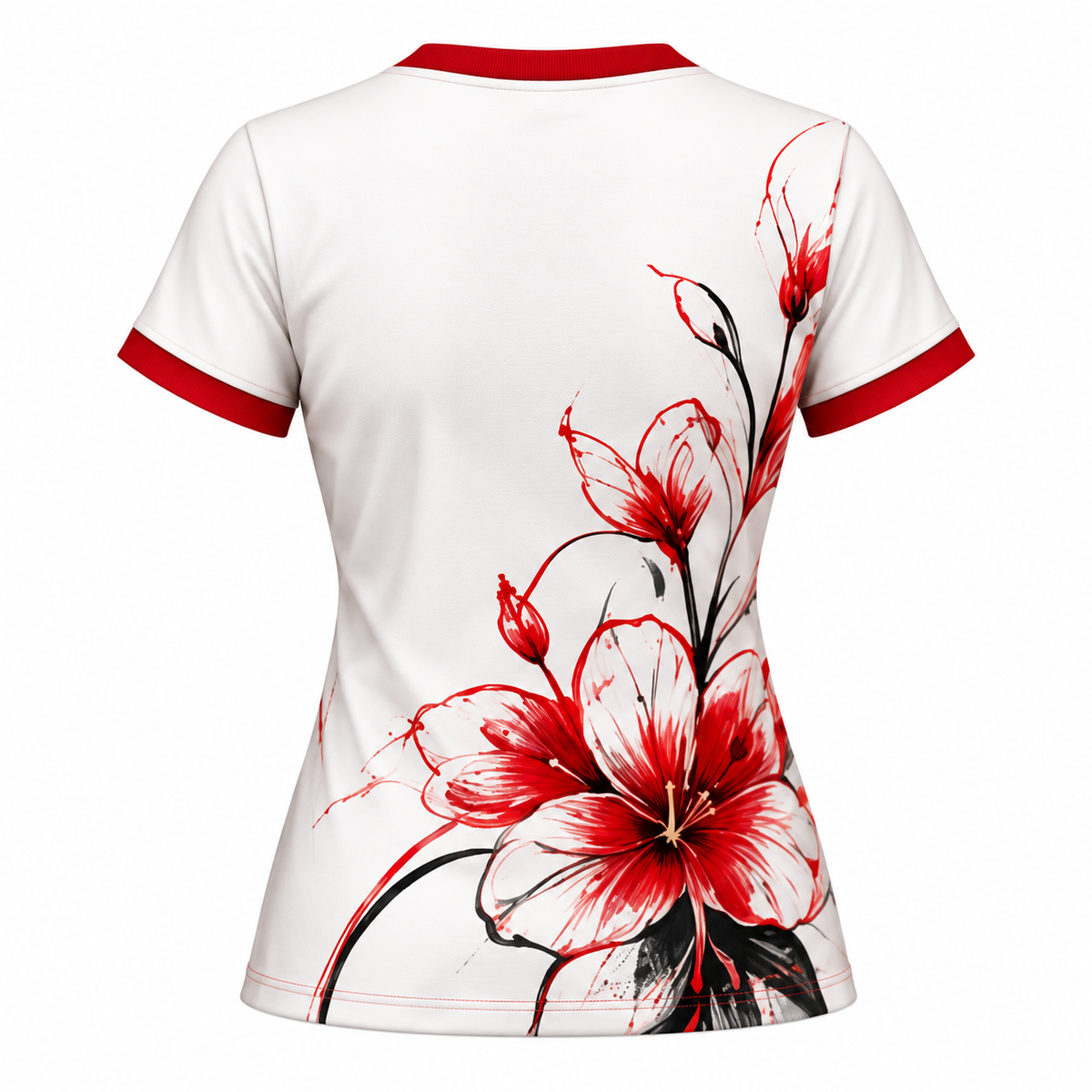 Delta Sigma Theta Red Floral White All-Over Shirt