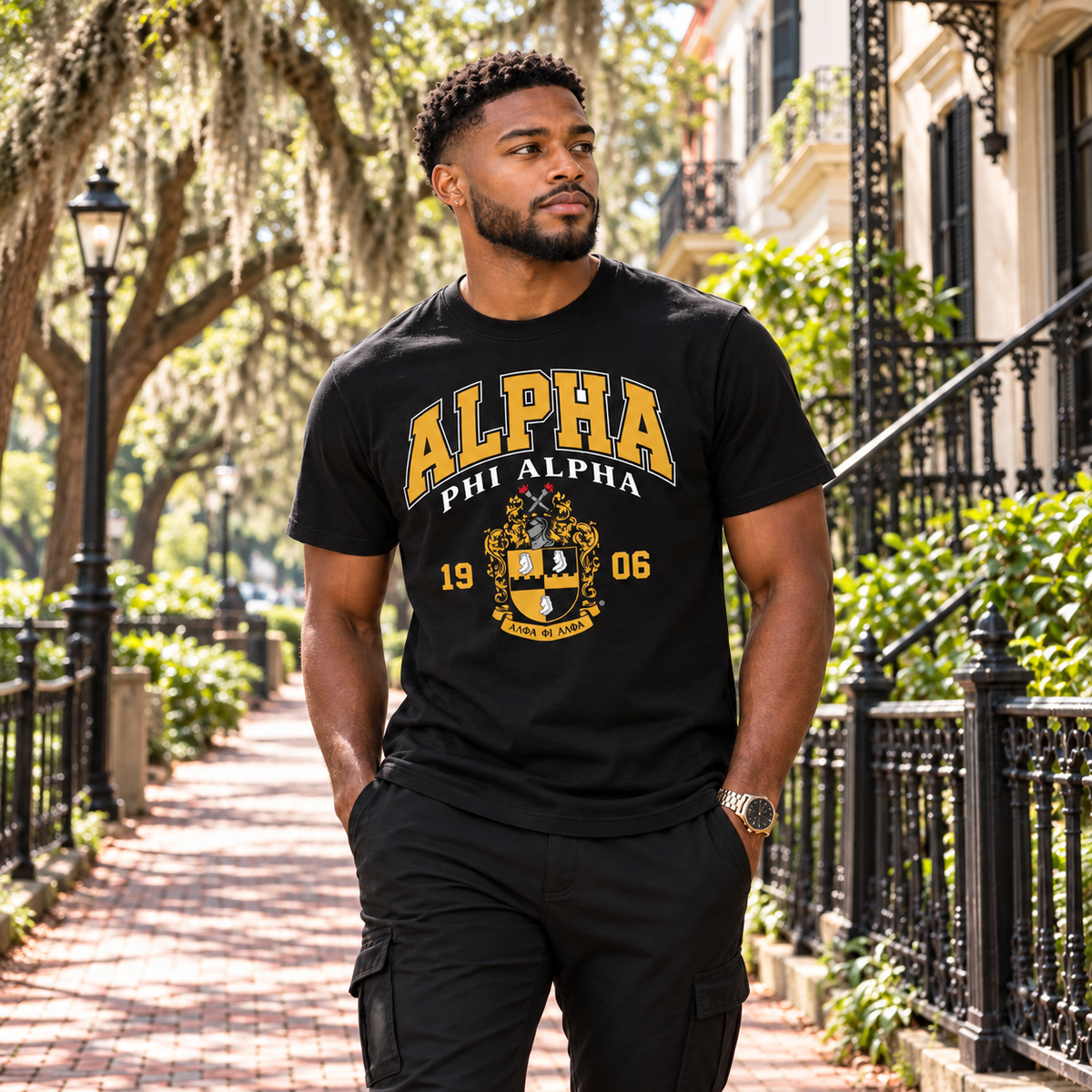 Alpha Phi Alpha Crest 1906 Black T-Shirt