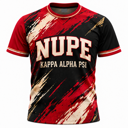 Kappa Alpha Psi NUPE Black, Crimson & Cream All-Over Print T-Shirt