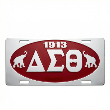 Delta Sigma Theta 1913 Oval Elephant Car Tag