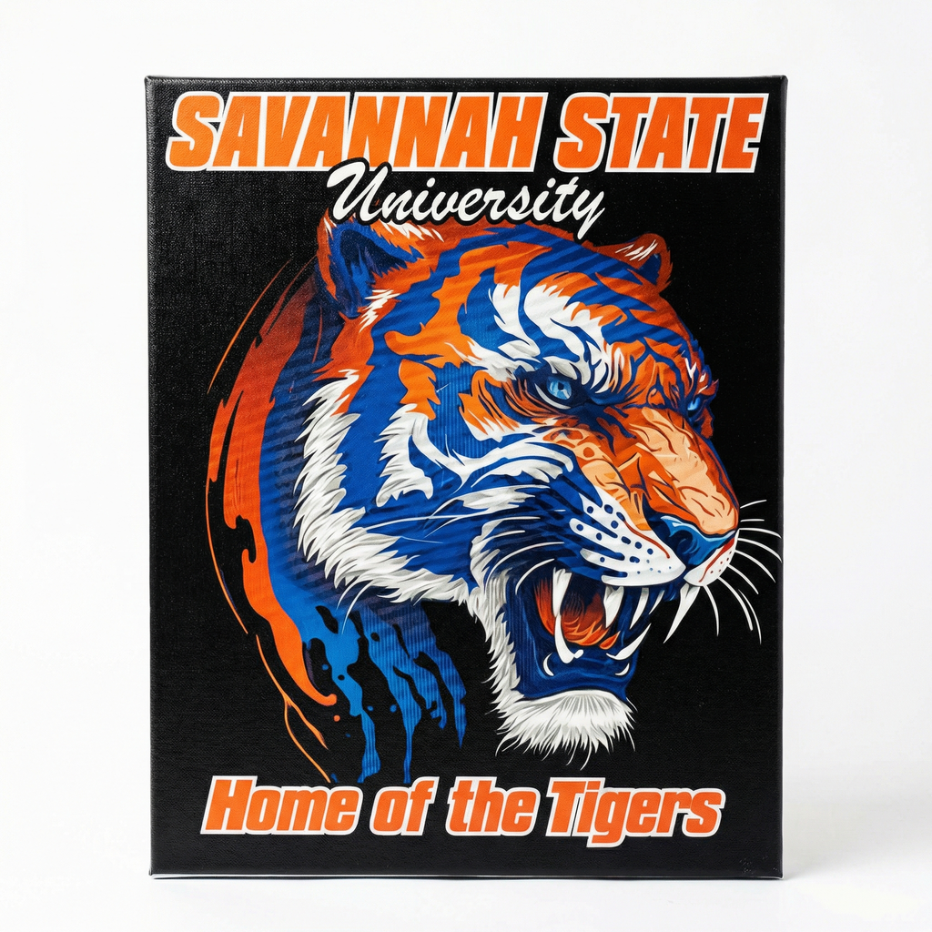 Savannah State University Canvas Wall Art - Tiger Reimagined
