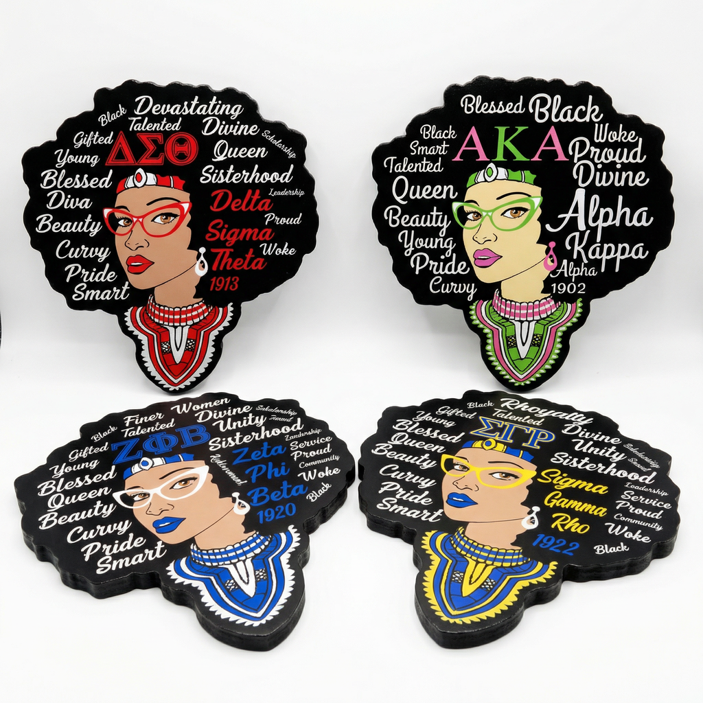 Sigma Gamma Rho Wood Afro Head