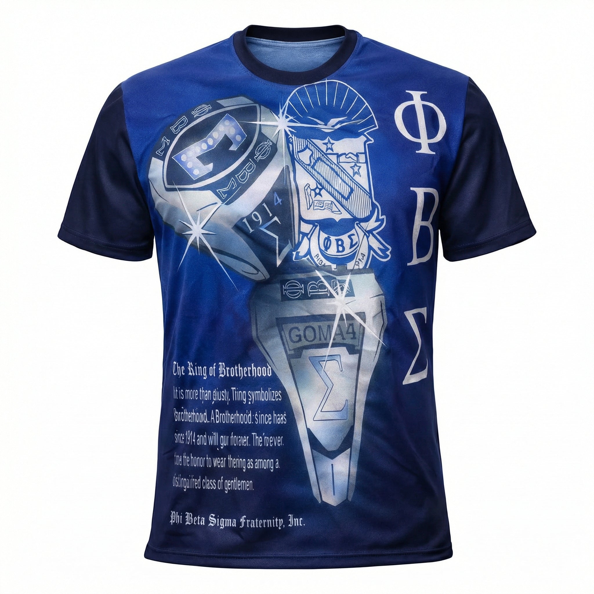 Phi Beta Sigma Ring Graphic Tee (1914 Brotherhood Design)