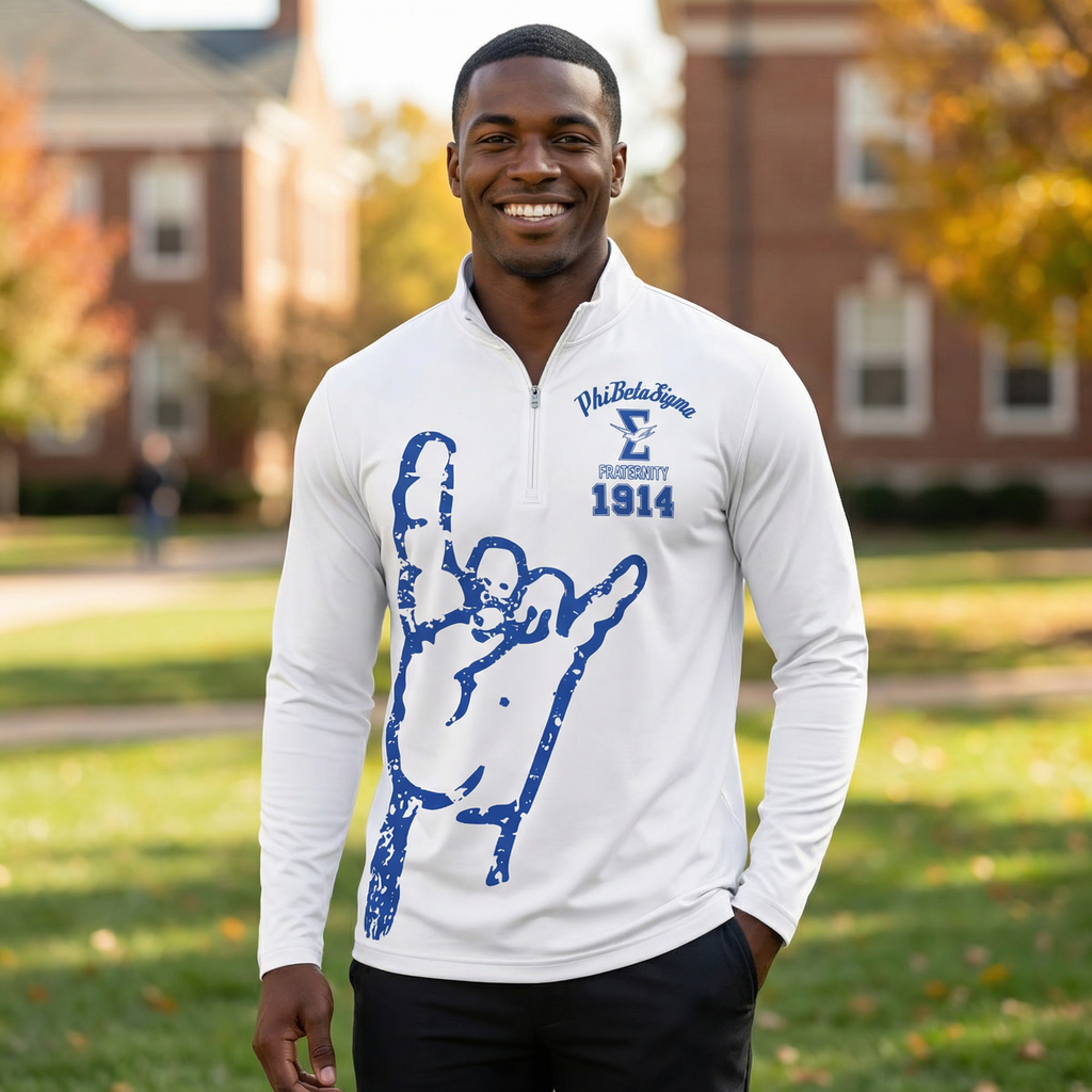 Phi Beta Sigma 1914 Hand Sign Quarter-Zip Pullover