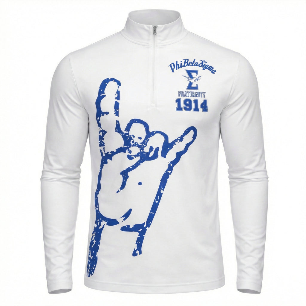 Phi Beta Sigma 1914 Hand Sign Quarter-Zip Pullover