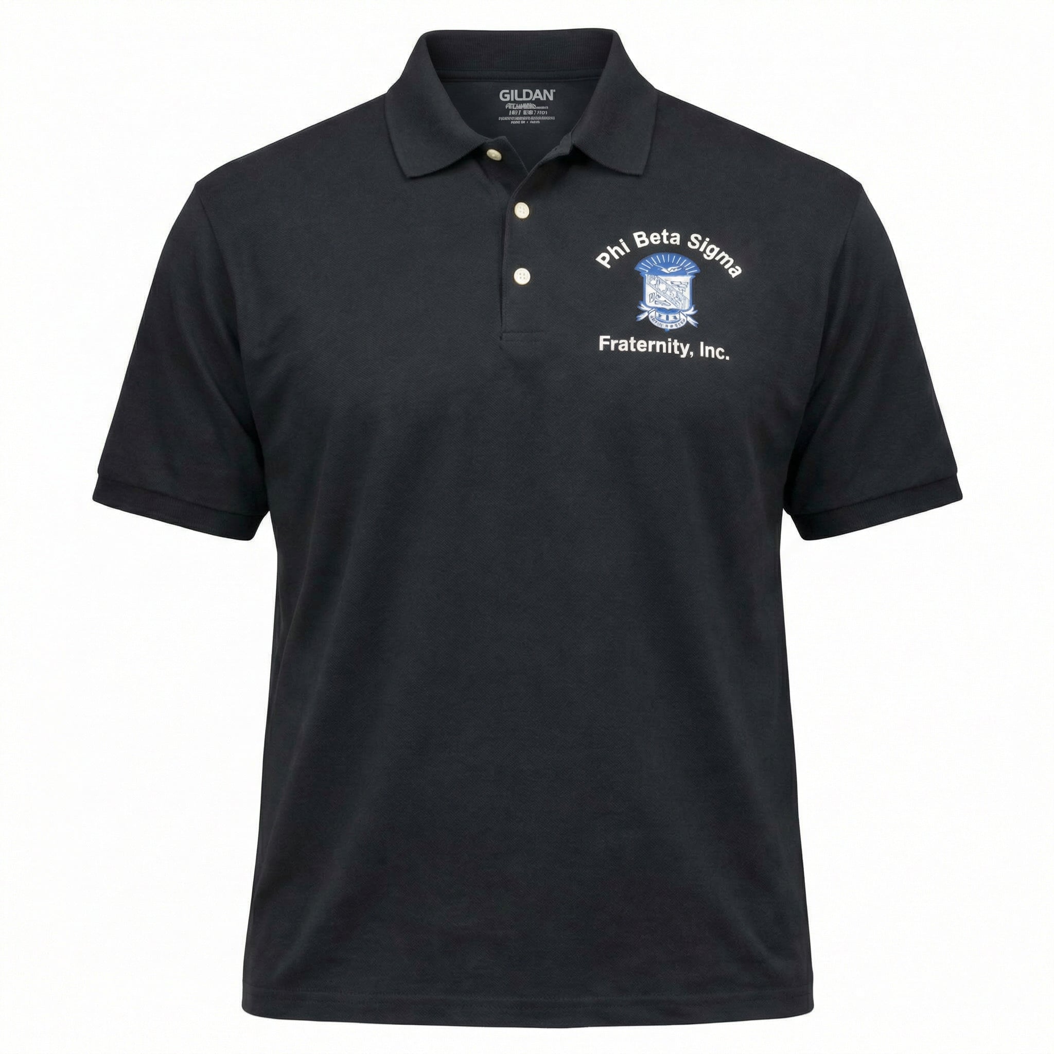 Phi Beta Sigma Black Embroidered Polo