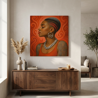 Delta Lady with Earrings Canvas Wall Art (20x20)