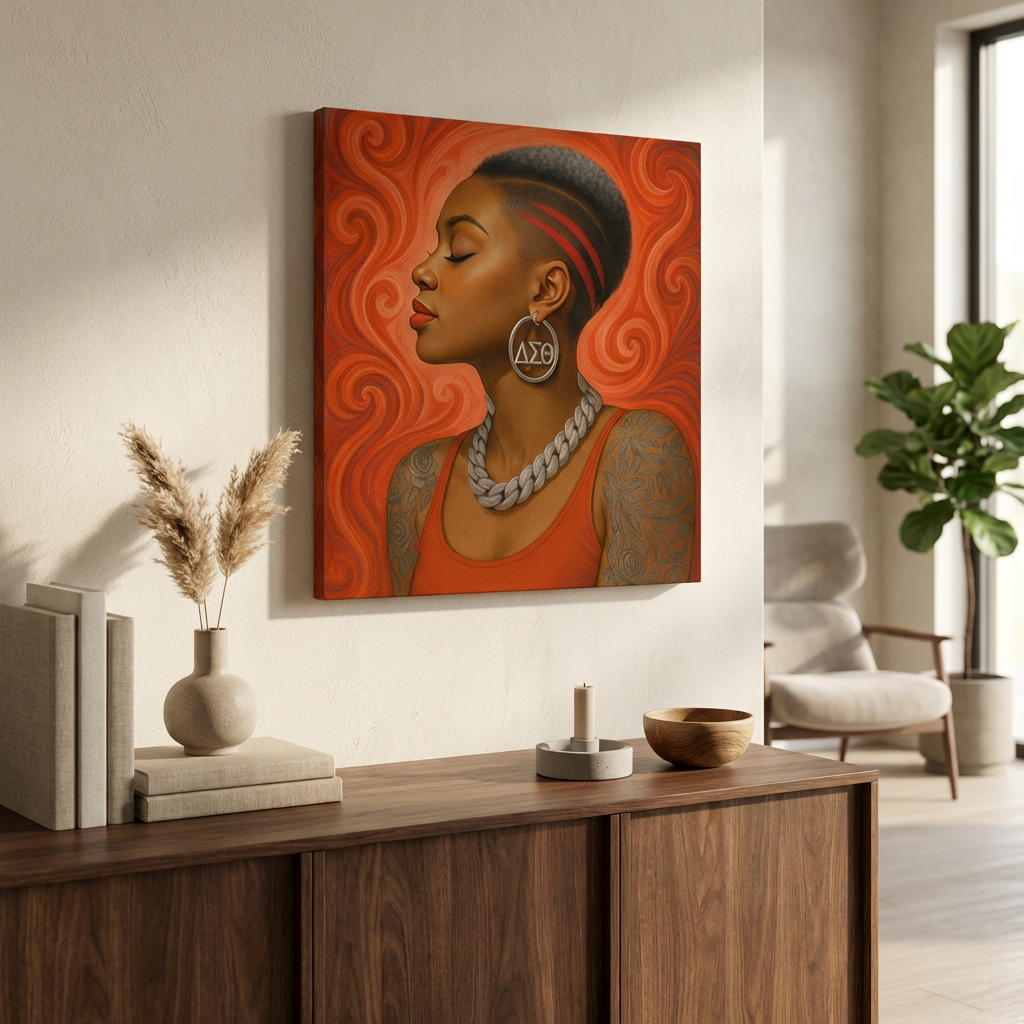 Delta Lady with Earrings Canvas Wall Art (20x20)