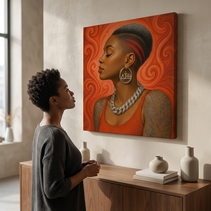 Delta Lady with Earrings Canvas Wall Art (20x20)