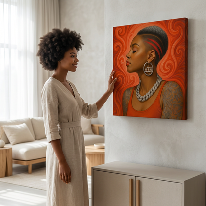 Delta Lady with Earrings Canvas Wall Art (20x20)