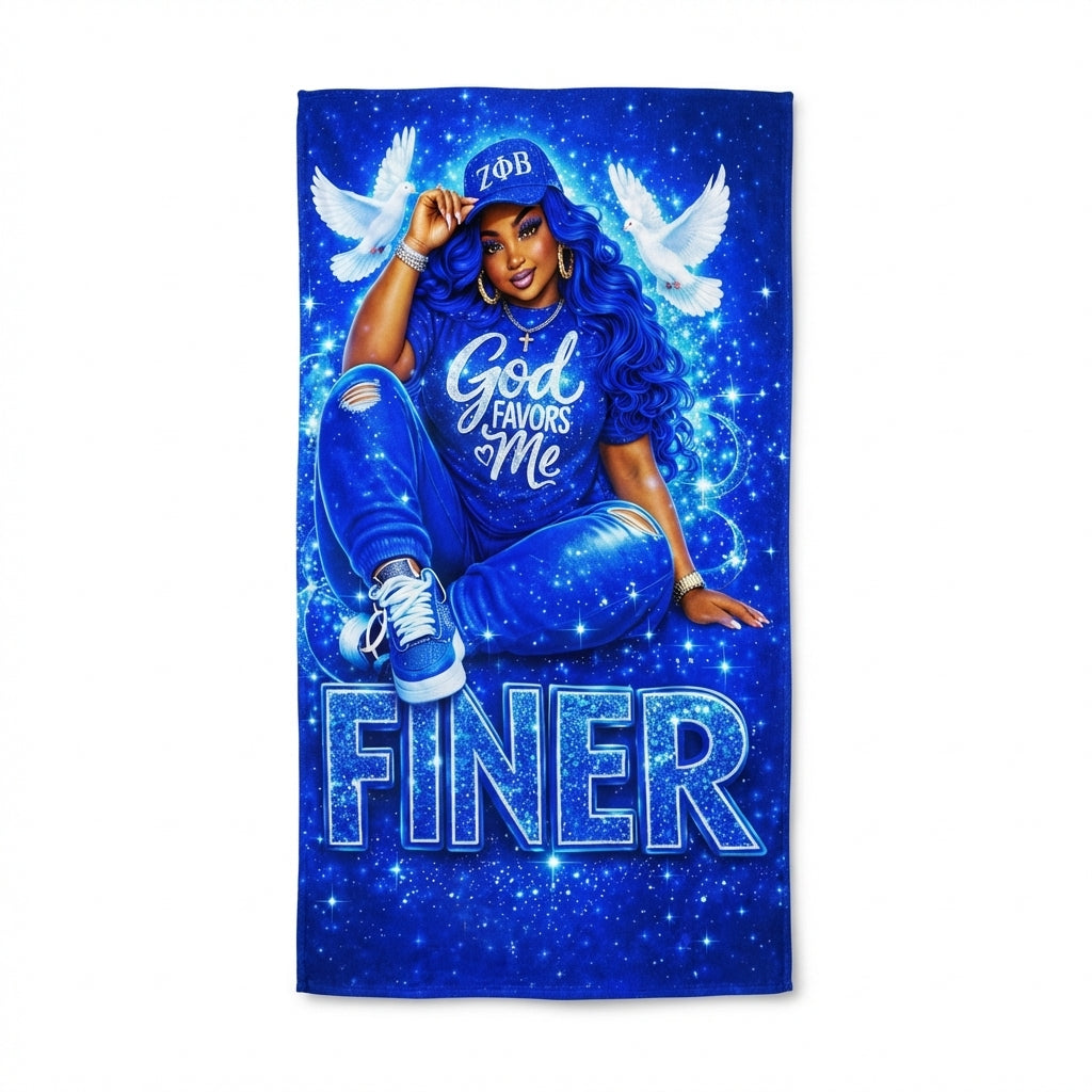 Zeta Phi Beta Finer Galaxy Design Beach Towel