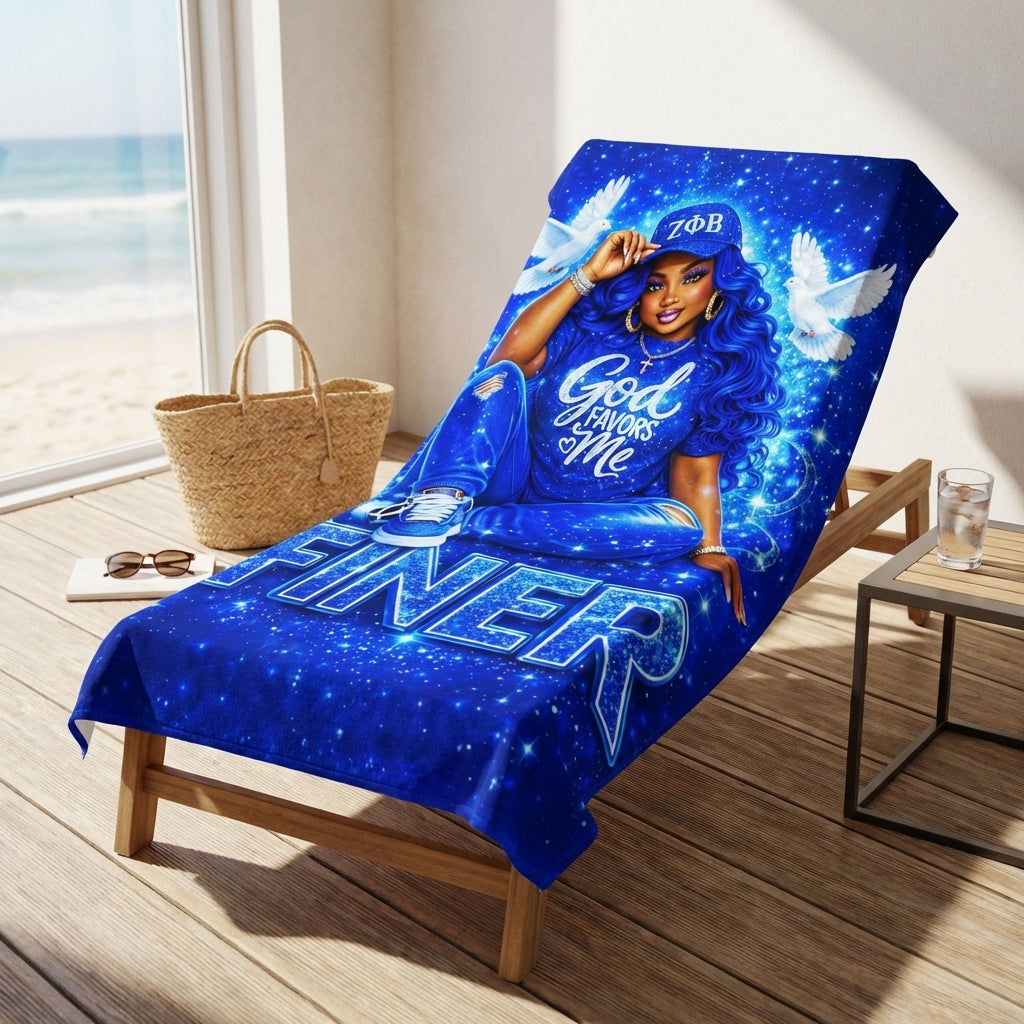 Zeta Phi Beta Finer Galaxy Design Beach Towel