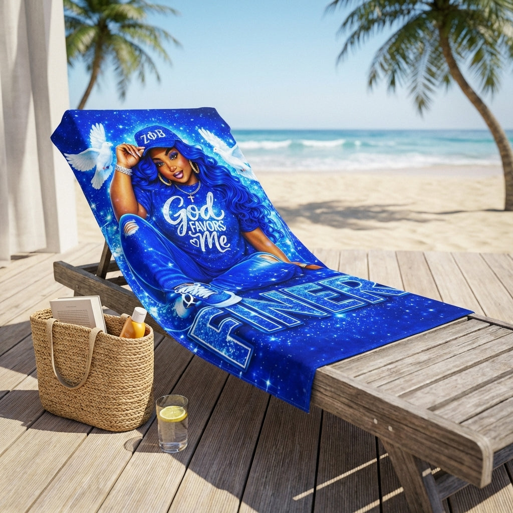 Zeta Phi Beta Finer Galaxy Design Beach Towel