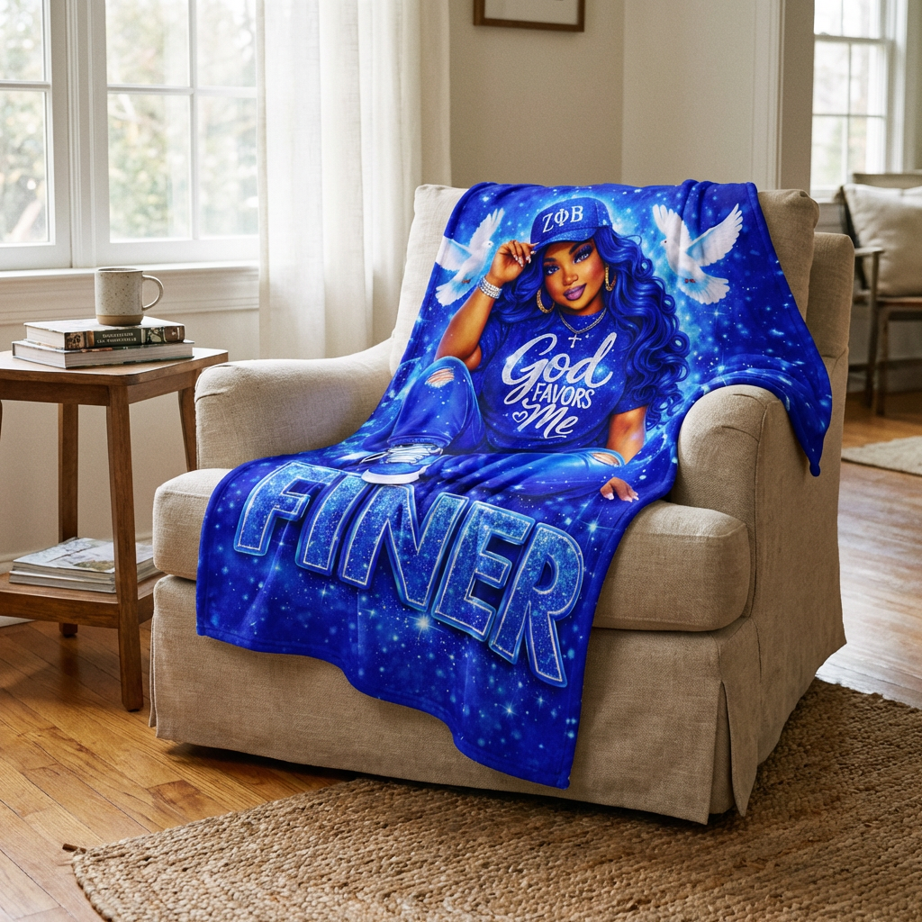 Zeta Phi Beta Throw Blanket 50x60