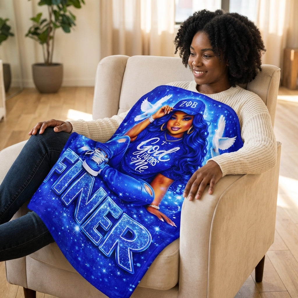 Zeta Phi Beta Throw Blanket 50x60
