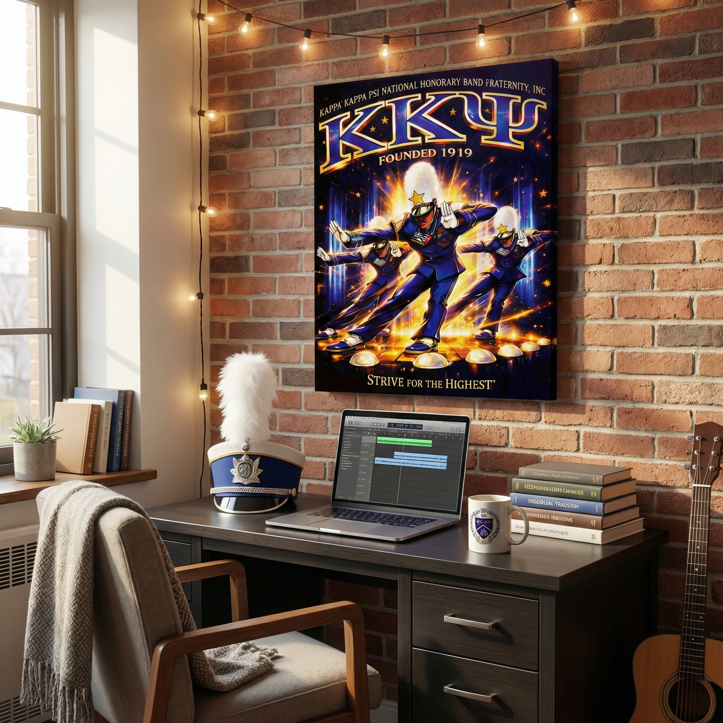 Kappa Kappa Psi Canvas Wall Art (KKΨ Band Fraternity, Founded 1919)