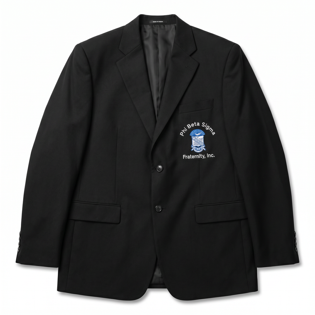 Phi Beta Sigma Embroidered Black Blazer Jacket