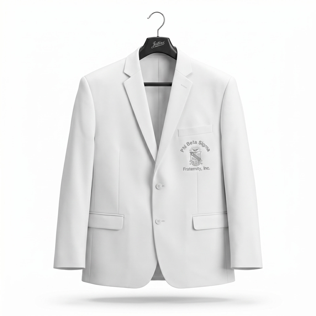 Phi Beta Sigma White Embroidered Blazer Jacket