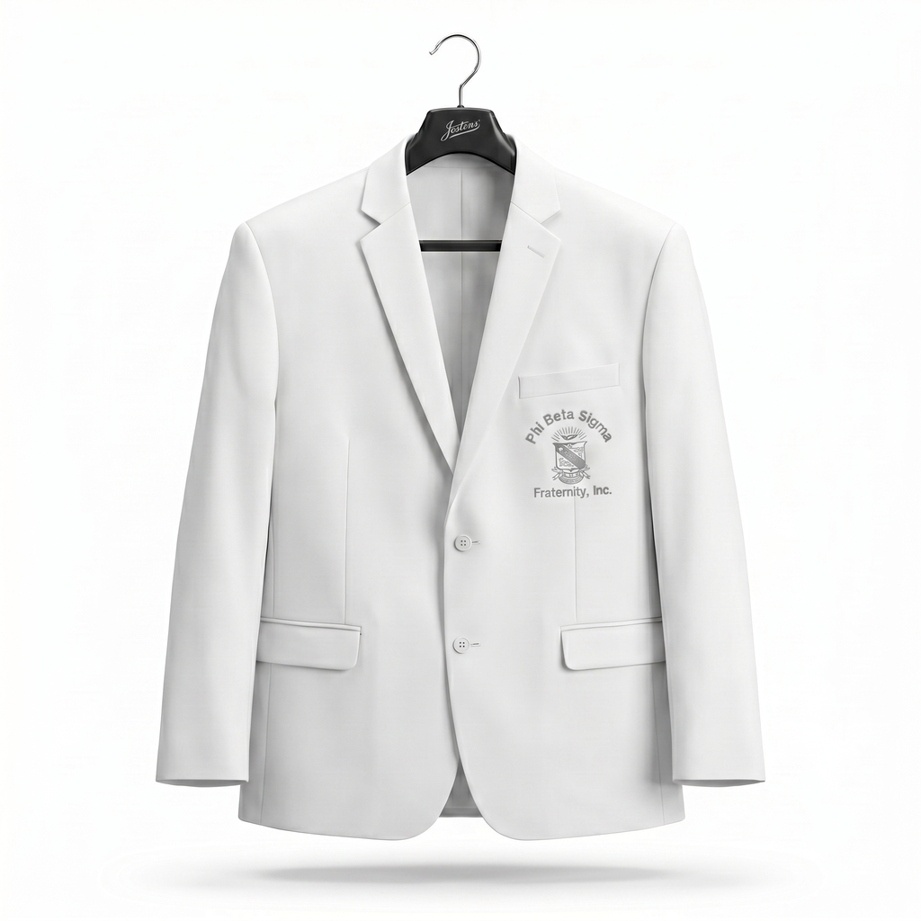 Phi Beta Sigma White Embroidered Blazer Jacket