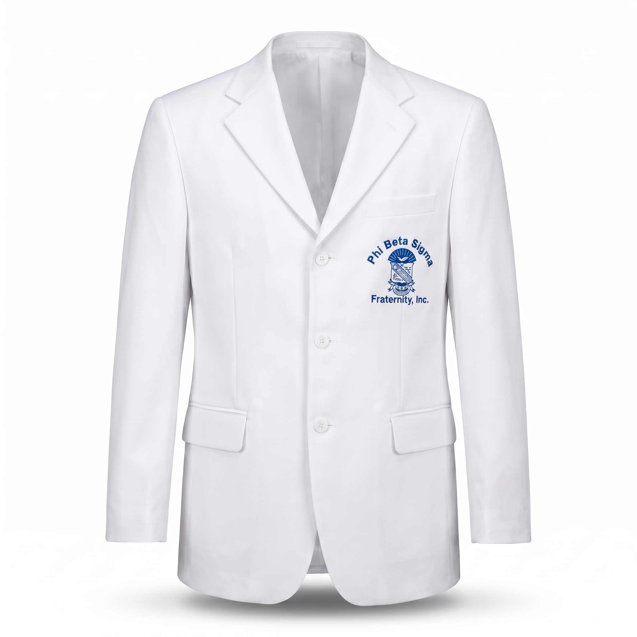 Phi Beta Sigma White Embroidered Blazer Jacket