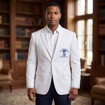 Phi Beta Sigma White Embroidered Blazer Jacket