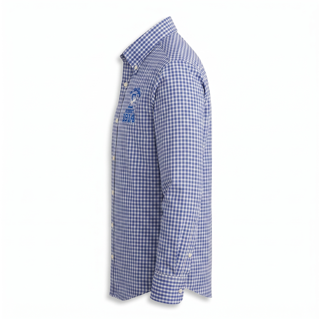 Phi Beta Sigma Blue Gingham Brooks Brother Button-Down Shirt