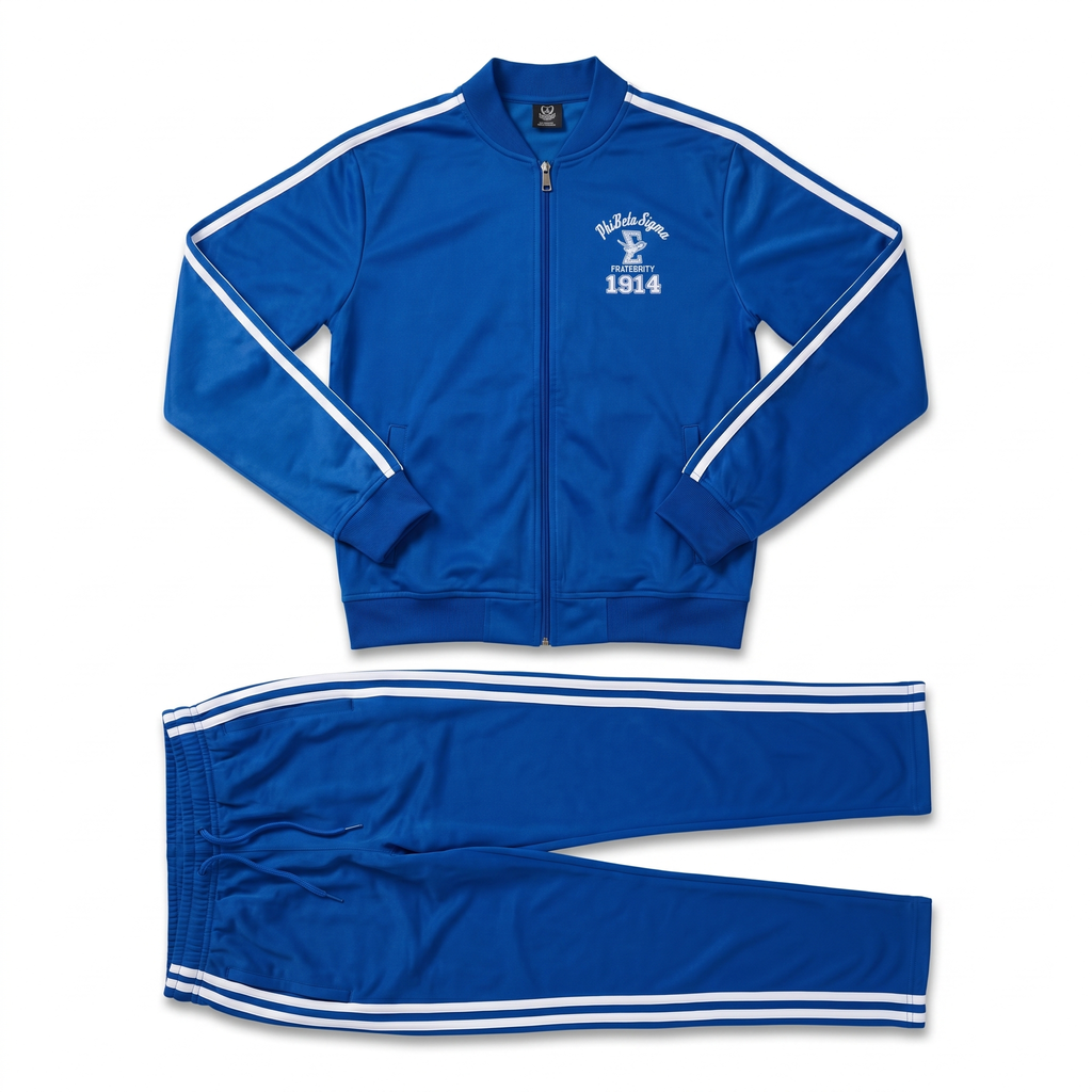 Phi Beta Sigma Blue Track Jacket and Pant Set