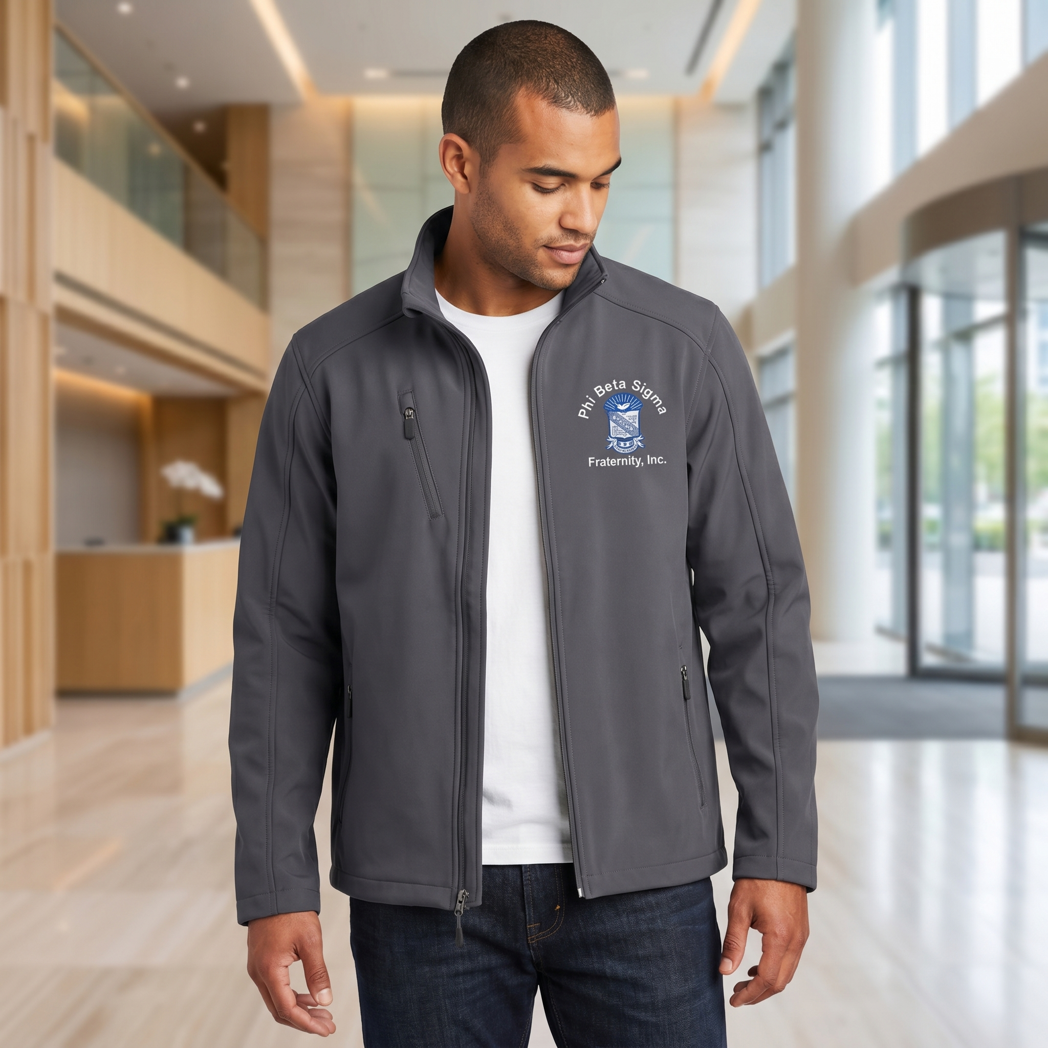Phi Beta Sigma Gray Full-Zip Jacket