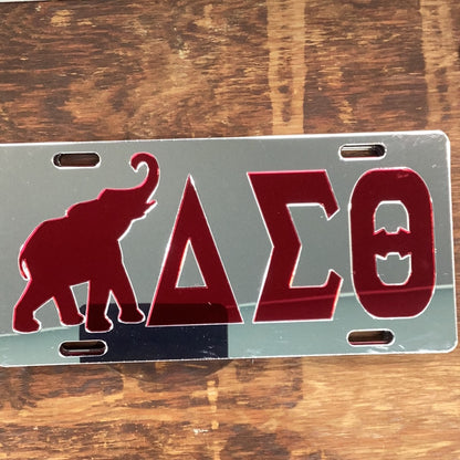 Delta Sigma Theta Elephant License Plate Tag